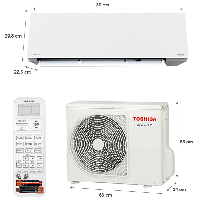 Máy lạnh Toshiba Inverter 1.5 HP RAS-H13E2KCVG-V - Nhập khẩu nguyên chiếc từ Thái Lan